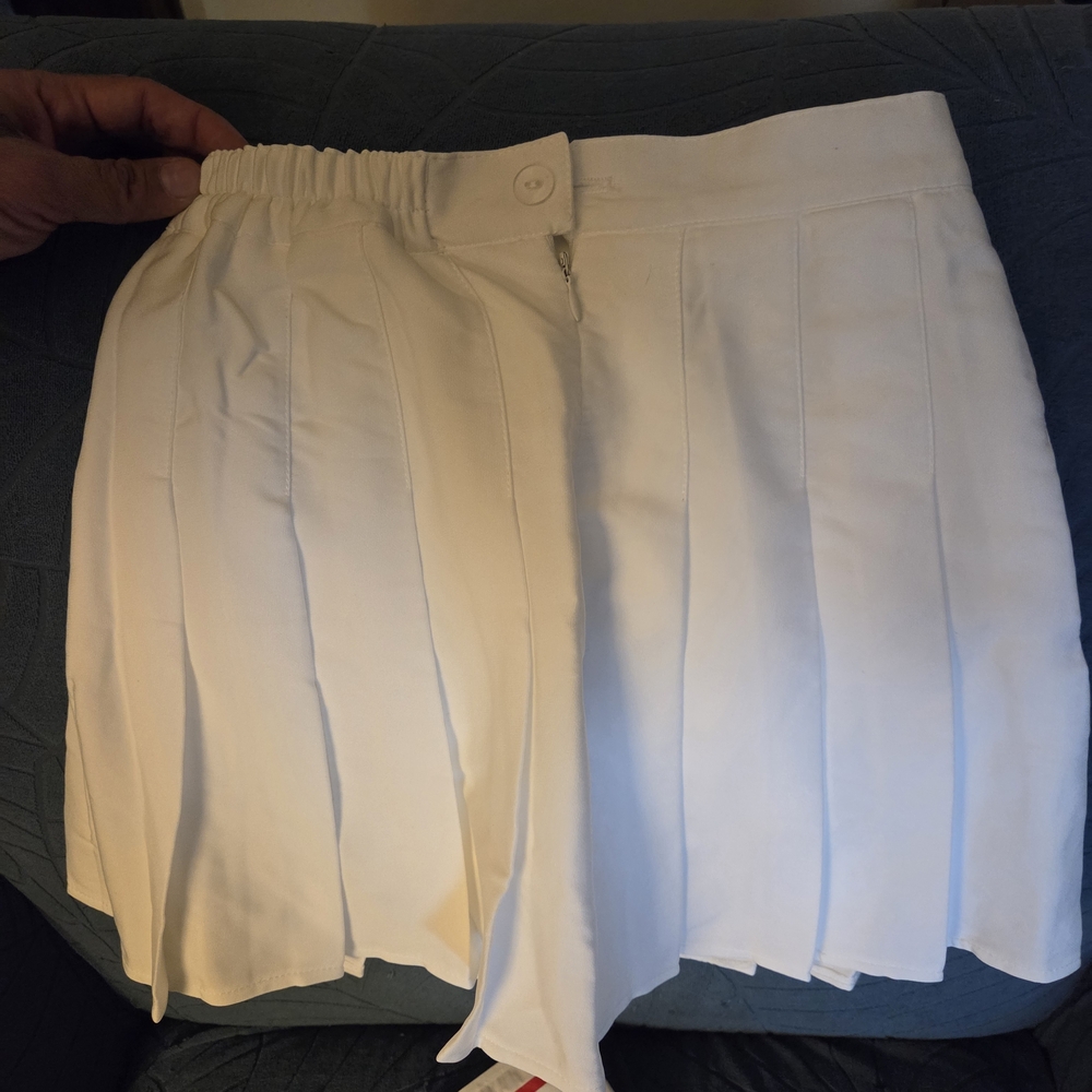 White Pleated Skirt